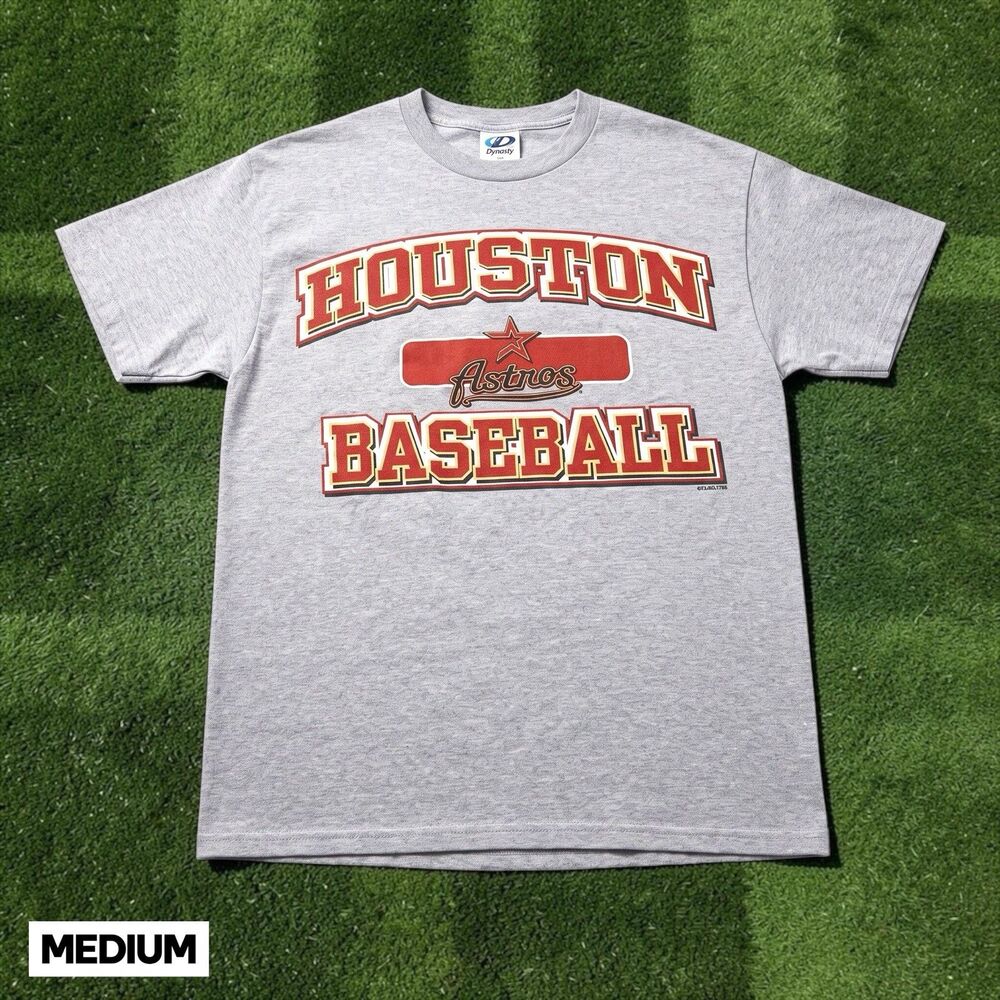 Vintage Dynasty Houston Astros MLB Baseball Gold Star Graphic T-Shirt Men's MED